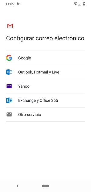 Seleccione Exchange y Office 365