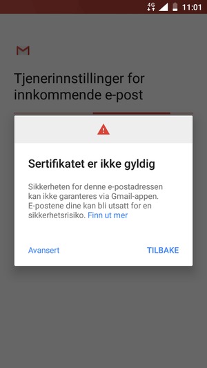 Velg TILBAKE