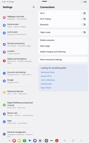 Scroll to and select Accounts and backup