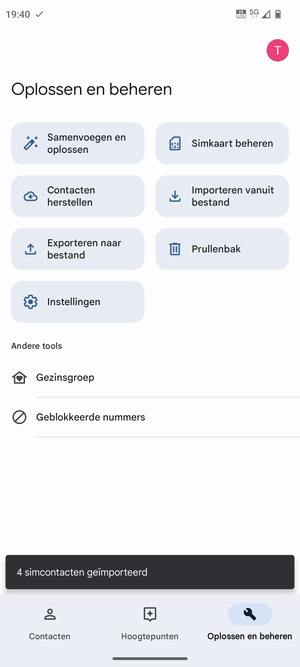 Uw contactpersonen worden opgeslagen naar uw Google-account en naar uw telefoon de volgende keer dat Google gesynchroniseerd wordt.