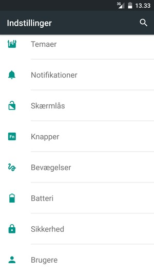 Scroll til og vælg Sikkerhed