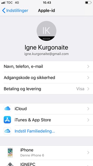 Vælg iCloud