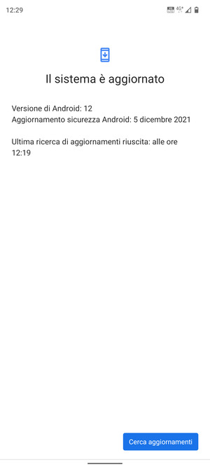 Se il tuo telefono è aggiornato, vedrai la seguente schermata