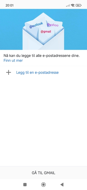 Velg Legg til en e-postadresse