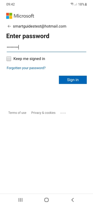Enter your password and select Sign in