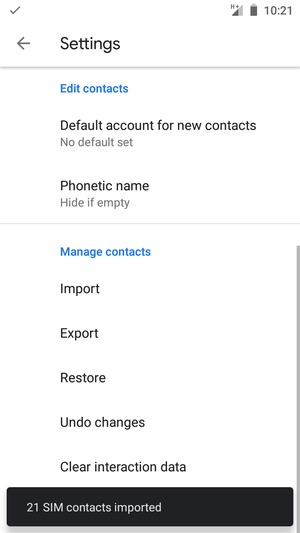 Your contacts will be saved to your BQ