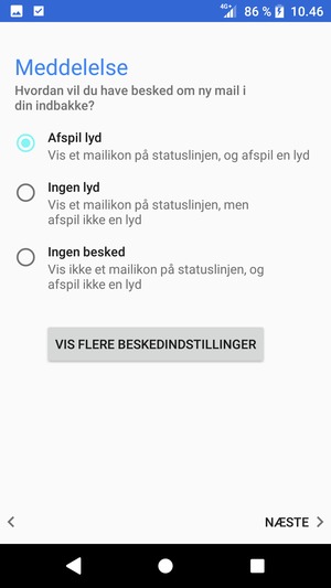 Vælg din foretrukne mulighed og vælg NÆSTE