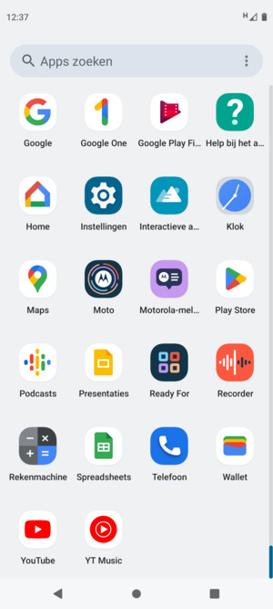 Scroll naar en selecteer Instellingen