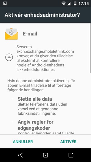 Vælg AKTIVÉR