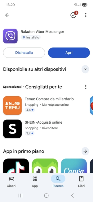 Seleziona Apri