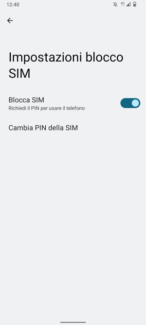 Seleziona  Cambia PIN della SIM