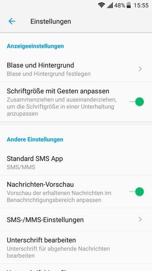 Wählen Sie SMS/MMS-Einstellungen