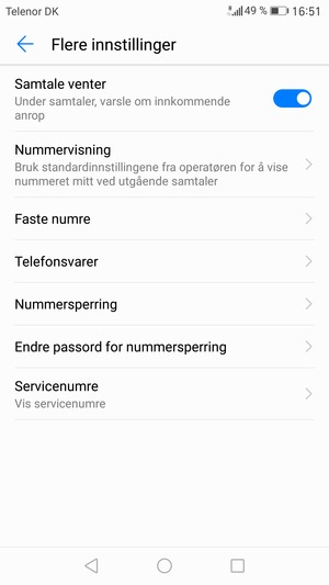 Velg Telefonsvarer