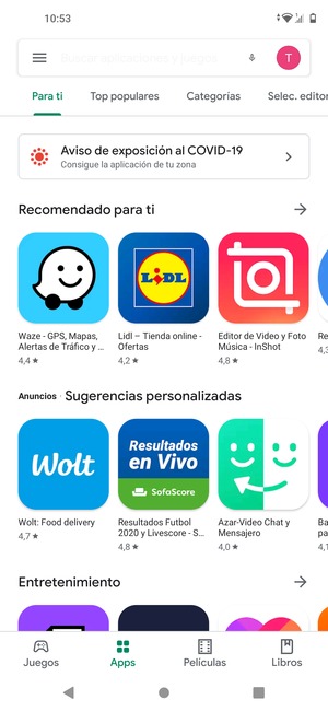 Seleccione la barra de Búsqueda