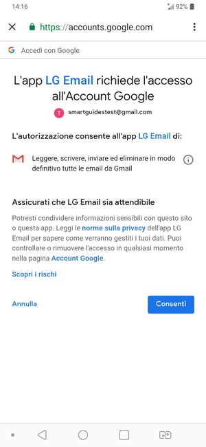 Seleziona Consenti