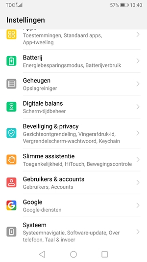 Scroll naar en selecteer Systeem