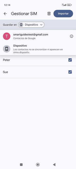 Seleccione su cuenta Google