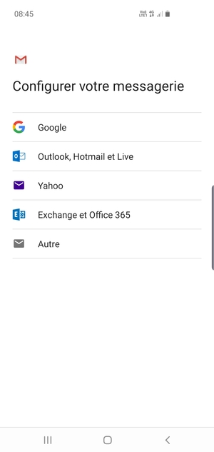 Sélectionnez Google