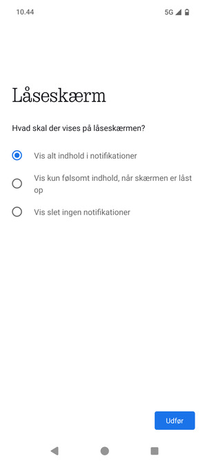 Vælg din foretrukne mulighed og vælg Udfør