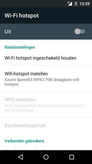 Selecteer Wifi-hotspot instellen