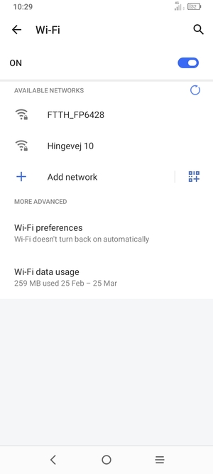 Select the wireless network you want to connect to