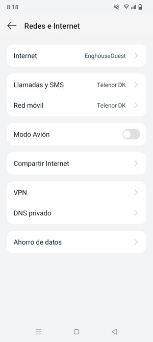 Seleccione Compartir Internet
