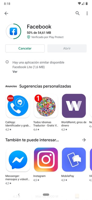 Espere a que el proceso de instalación finalice