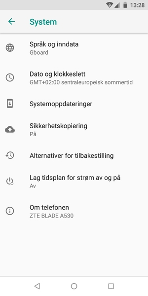 Velg Systemoppdateringer