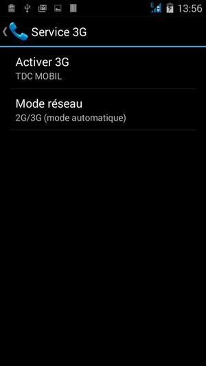 Sélectionnez Mode réseau