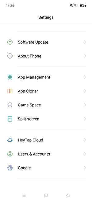 Scroll to and select Software Update