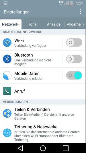 Wählen Sie Allgemein