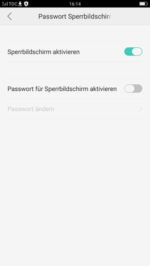 Schalten Sie Passwort für Sperrbildschirm aktivieren ein