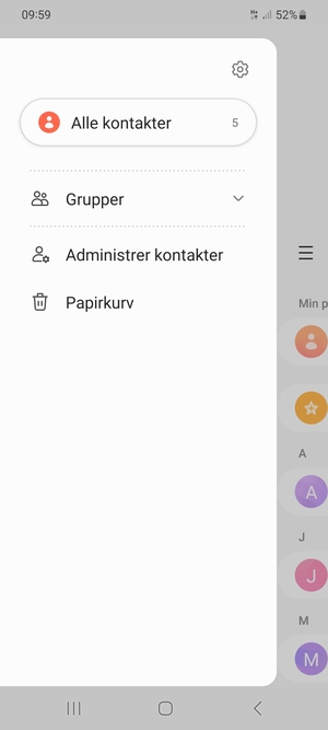 Velg Administrer kontakter