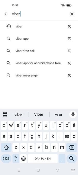 Indtast navnet på appen og vælg Søg