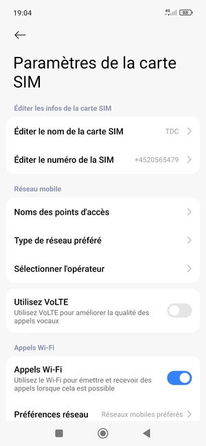 Sélectionnez Type de réseau préféré