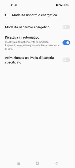Attiva Modalità risparmio energetico