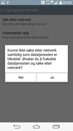 Velg Ja