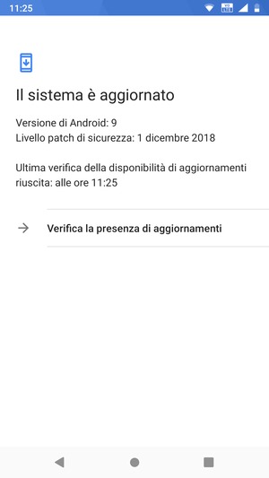 Se il tuo telefono è aggiornato, vedrai la seguente schermata