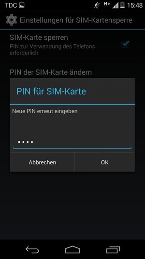 Bestätigen Sie Ihre Neue PIN für SIM-Karte und wählen Sie OK