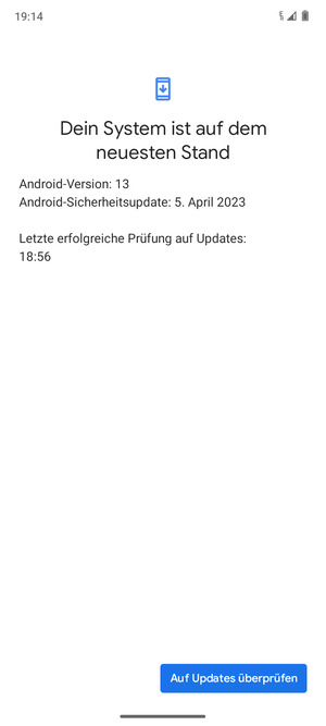 Falls Ihr Handy aktualisiert ist, wird Ihnen der folgende Bildschirm angezeigt