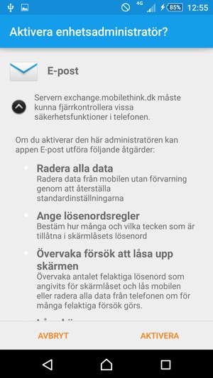 Välj AKTIVERA