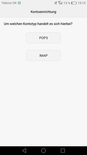 Wählen Sie POP3 oder IMAP