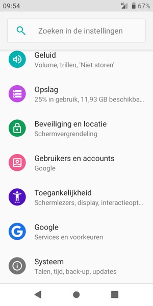 Scroll naar en selecteer Beveiliging en locatie