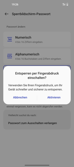 Wählen Sie die gewünschte Option