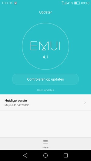 Als uw telefoon up-to-date is, zult u het volgende scherm zien