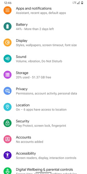 Scroll to and select Location