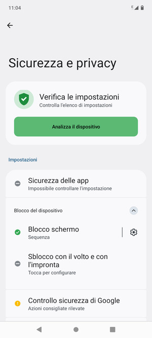 Il tuo telefono è ora protetto dal blocco schermo
