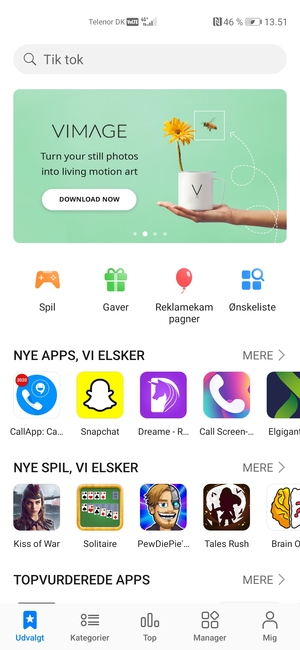 Vælg søgefeltet