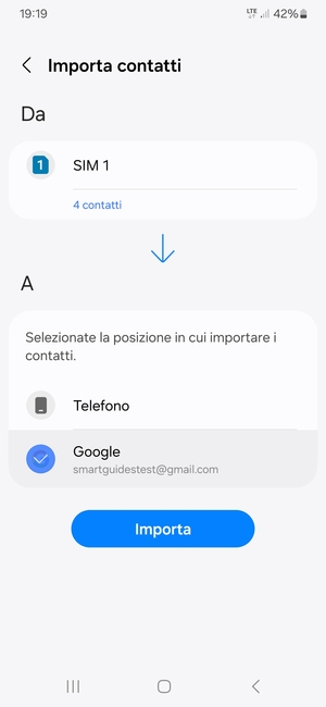Seleziona Importa