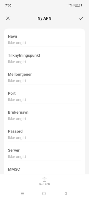 Skriv inn MMS-informasjon